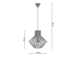 TOSEL Lámpara Suspendida^Suspensión ,metal,,A 90x D36xP36cm Blanco
