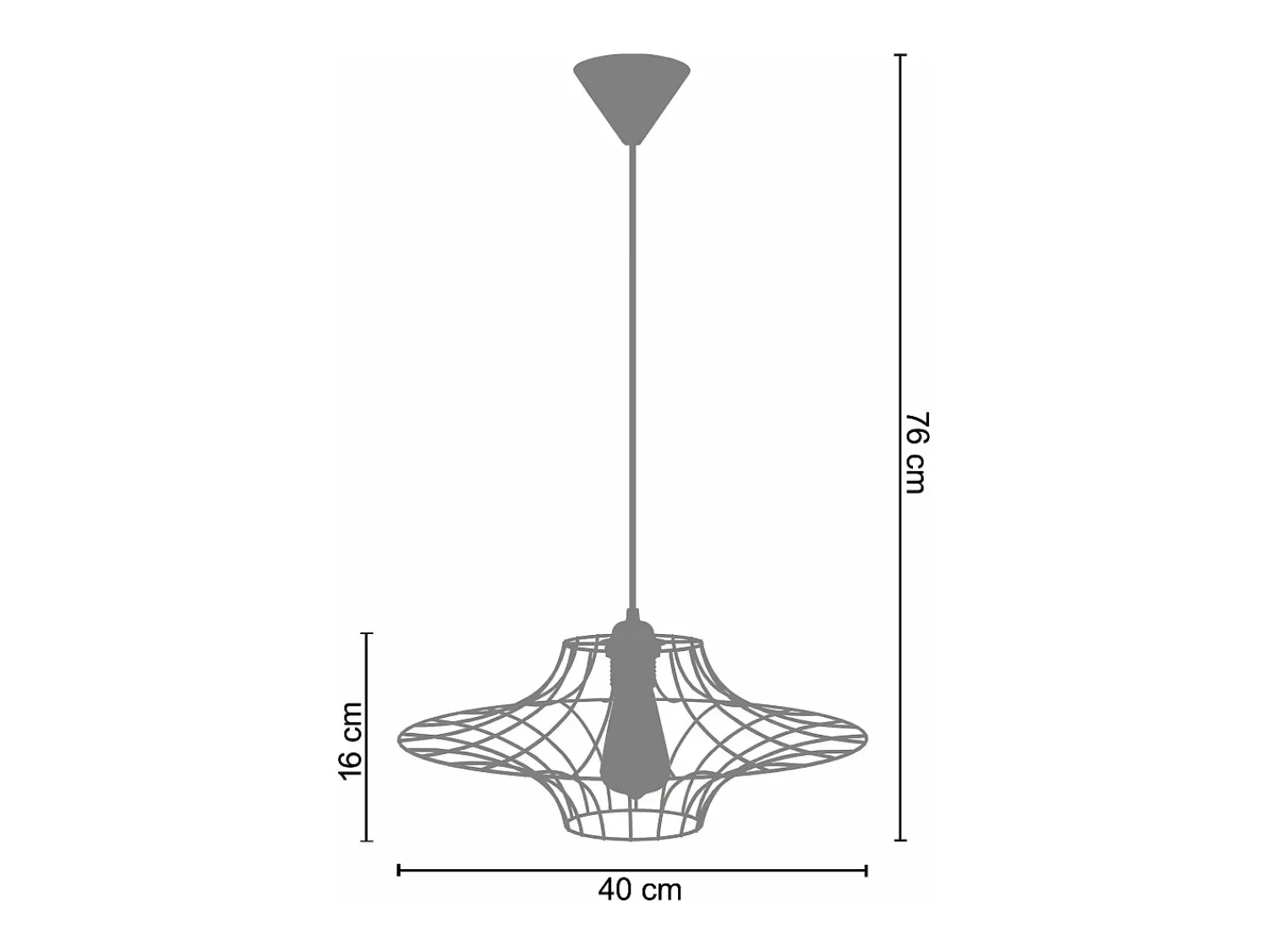 Outlet TOSEL Suspensión ,metal,Bronce ,A80x D60xP60cm Cobrizo