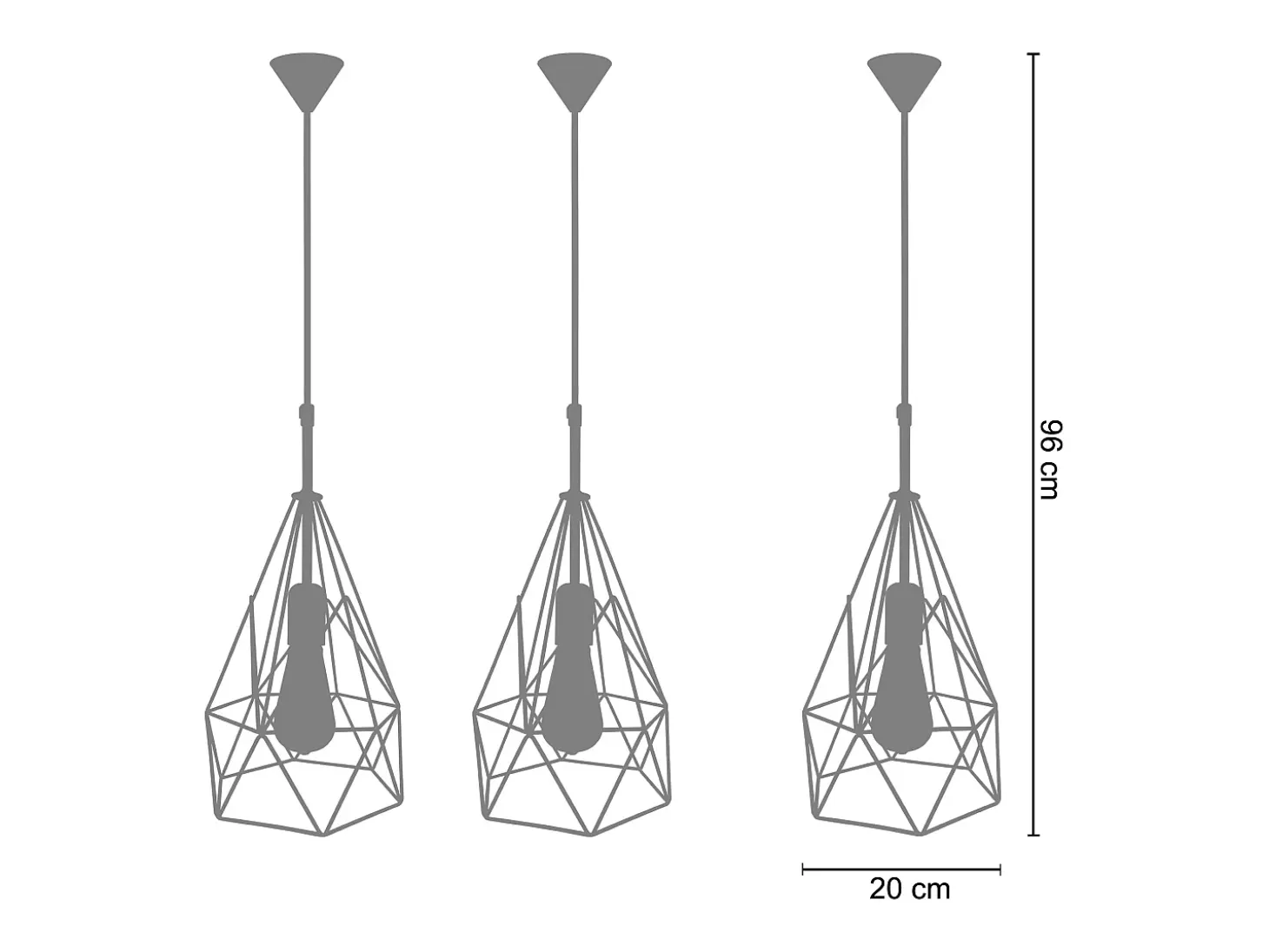 Suspensión TOSEL ,metal,Bronce ,A 65x D40xP40cm