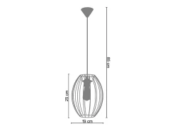 TOSEL Lámpara Suspendida^Suspensión ,metal,Bronce ,A 85xD19xP19cm Cobrizo