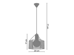 Suspensión TOSEL ,metal,Bronce ,A75xD18xP18cm