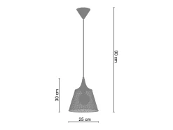 Suspensión TOSEL ,metal,Bronce ,A90xD 25xP25cm