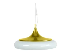 TOSEL Lámpara Suspendida^Suspensión ,metal,Dorado ,A90xD27xP27cm Blanco / Dorado