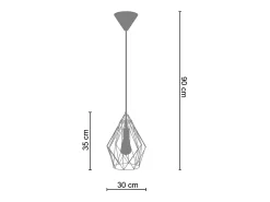 TOSEL Lámpara Suspendida^Suspensión ,metal, ,A90xD35xP30cm Dorado