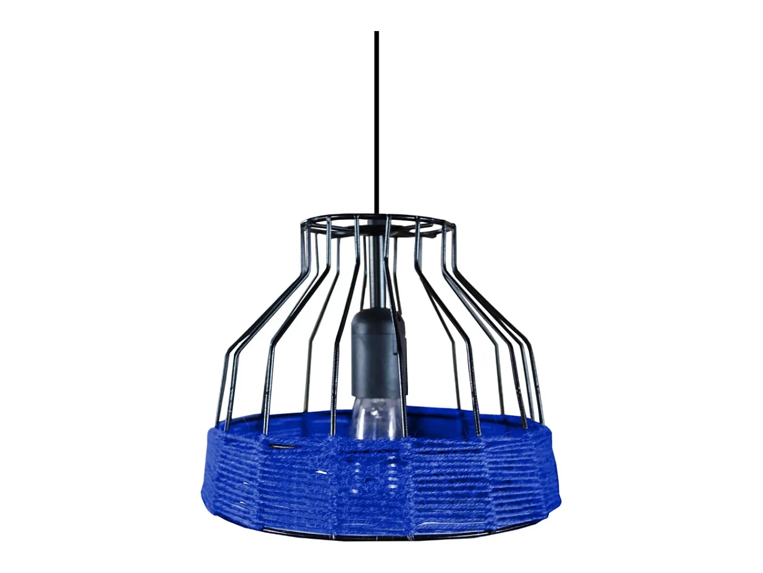 TOSEL Lámpara Suspendida^Suspensión ,metal,fibra, ,A 90x D25xP25 cm Azul