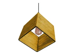 Suspensión TOSEL ,metal-fibra,AMARILLO,A 90xD 20x P 20cm