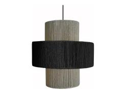 TOSEL Lámpara Suspendida^Suspensión ,metal-fibra, ,A 90x D30xP30cm Negro