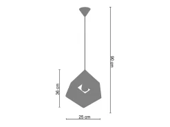 Suspensión TOSEL ,metal-fibra,AMARILLO, A 90xD25xP25cm