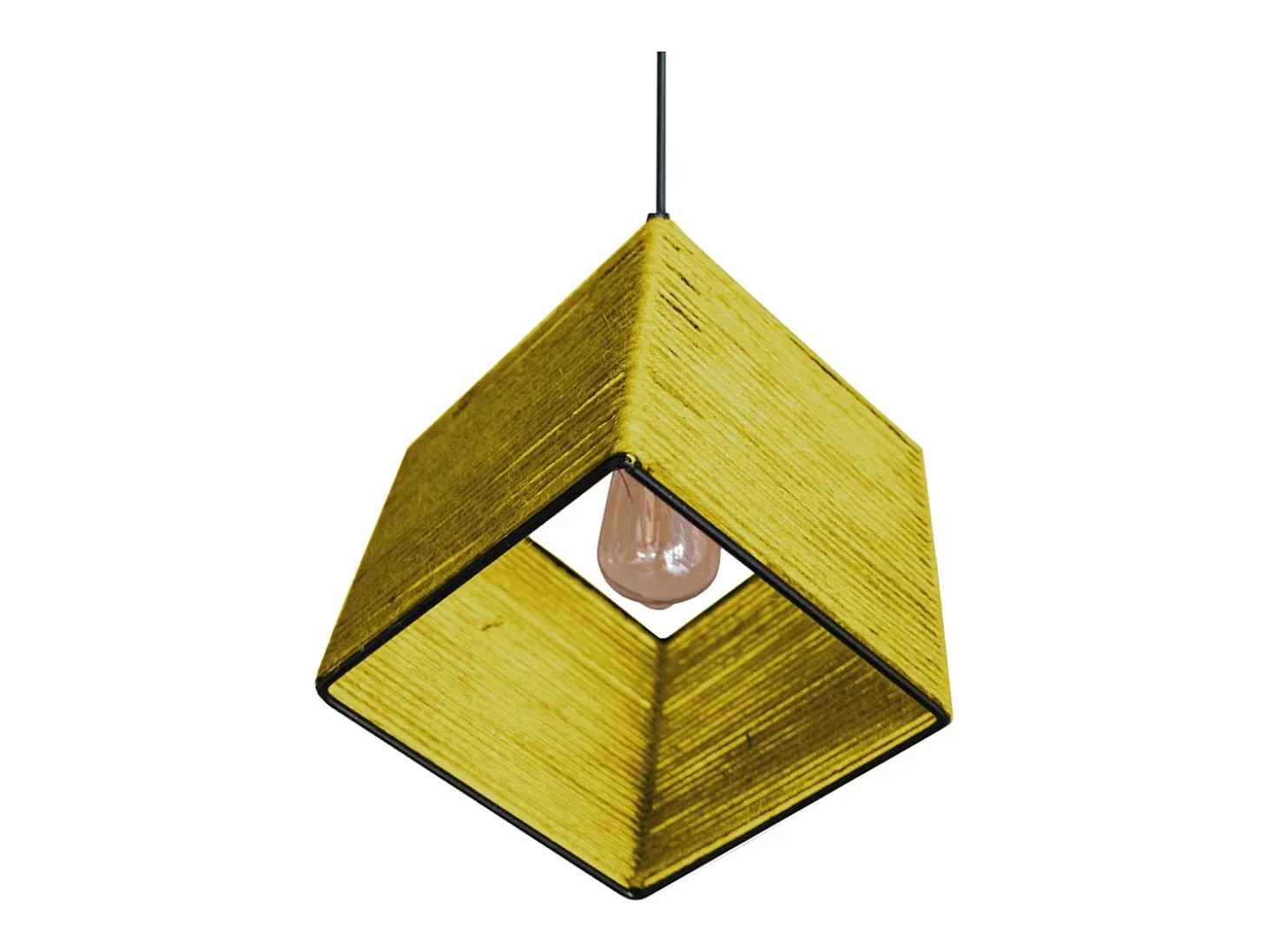 Suspensión TOSEL ,metal-fibra,AMARILLO, A 90xD25xP25cm