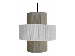 TOSEL Lámpara Suspendida^Suspensión ,metal-fibra, ,A90xD30xP30cm Blanco