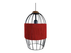 Suspensión TOSEL ,metal,fibra,Rojo,A90xD25xP25cm