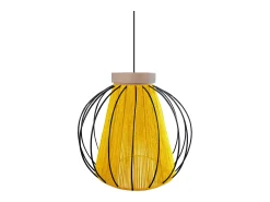 TOSEL Lámpara Suspendida^Suspensión ,metal-fibra,AMARILLO,A90x D32xP32cm Amarillo claro