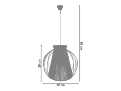 TOSEL Lámpara Suspendida^Suspensión ,metal-fibra,,A 90x D32xP32 cm Blanco