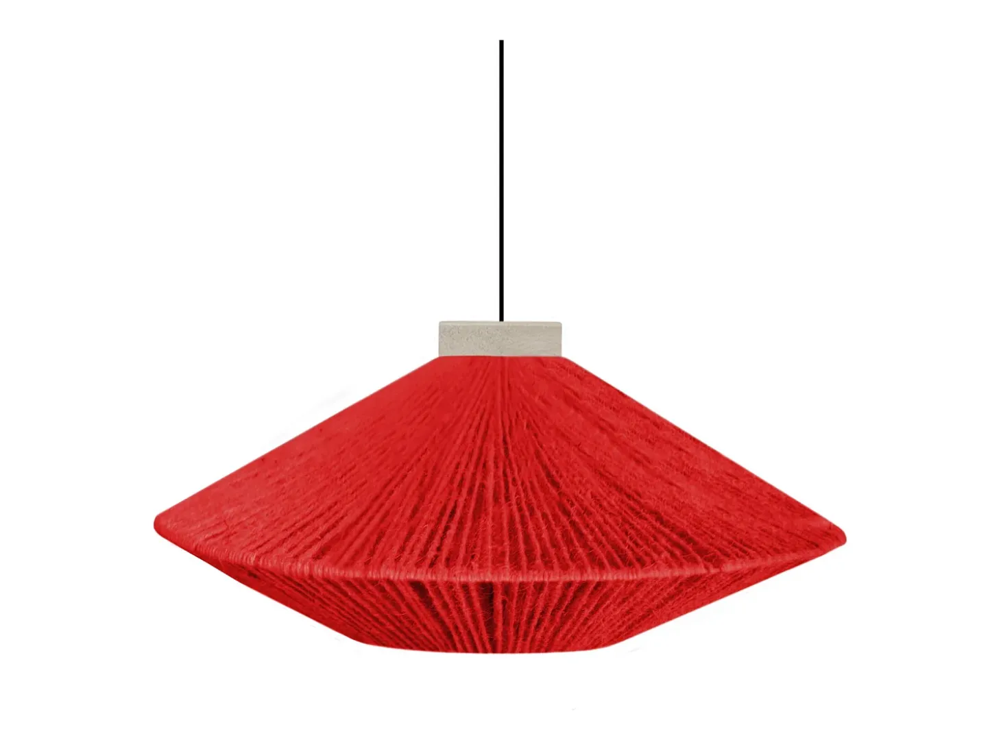 Suspensión TOSEL ,metal-fibra,Rojo, A 90xD60xP60cm