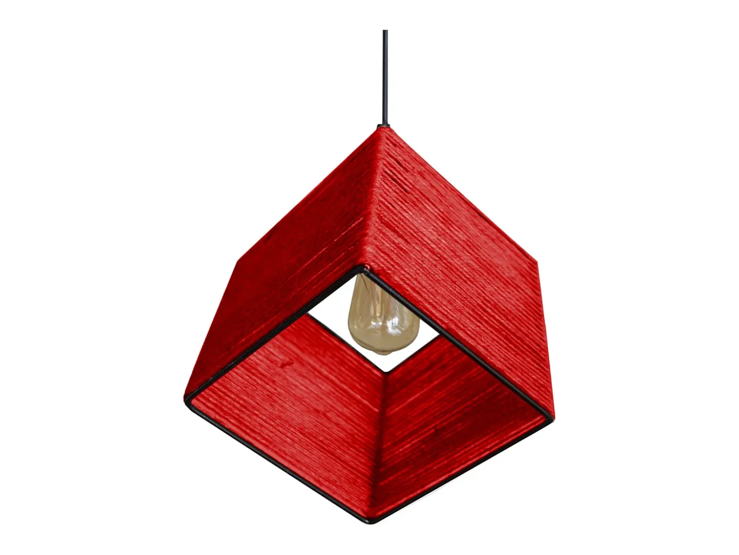 Suspensión TOSEL ,metal-fibra,Rojo,A90xD25xP25cm