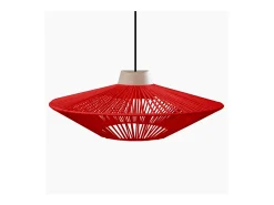 Suspensión TOSEL ,metal-fibra,Rojo, A 90xD32x P 32cm