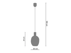 Suspensión TOSEL ,metal,Gris ,A 100x D20xP20cm