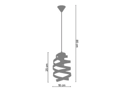 Suspensión TOSEL ,metal,Gris ,A97xD18xP18cm