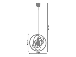 TOSEL Lámpara Suspendida^Suspensión ,metal,Marrón, A100xD40xP 40cm Marru00f3n