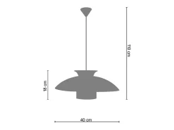 TOSEL Lámpara Suspendida^Suspensión ,metal,,A110xD40xP40 cm Naranja