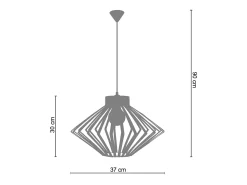 TOSEL Lámpara Suspendida^Suspensión ,metal, ,A 90x D37xP37cm Negro