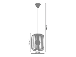 TOSEL Lámpara Suspendida^Suspensión ,metal, ,A80xD 14xP14cm Negro