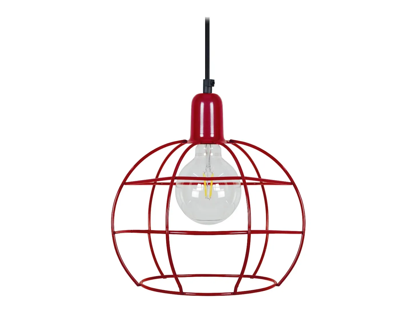 Suspensión TOSEL ,metal,Rojo,A85xD25x P 25cm