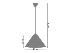 Suspensión TOSEL ,metal.,Rosa ,A80xD24xP24cm