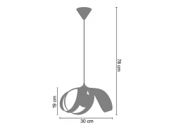 TOSEL Lámpara Suspendida^Suspensión ,metal,Rosa , A78xD30xP30cm Rosa palo