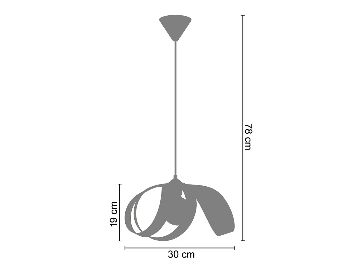 TOSEL Lámpara Suspendida^Suspensión ,metal,Rosa , A78xD30xP30cm Rosa palo
