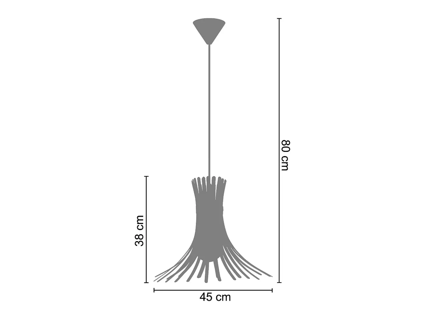 Suspensión TOSEL ,metal,violeta ,A 80xD 80x P 45cm