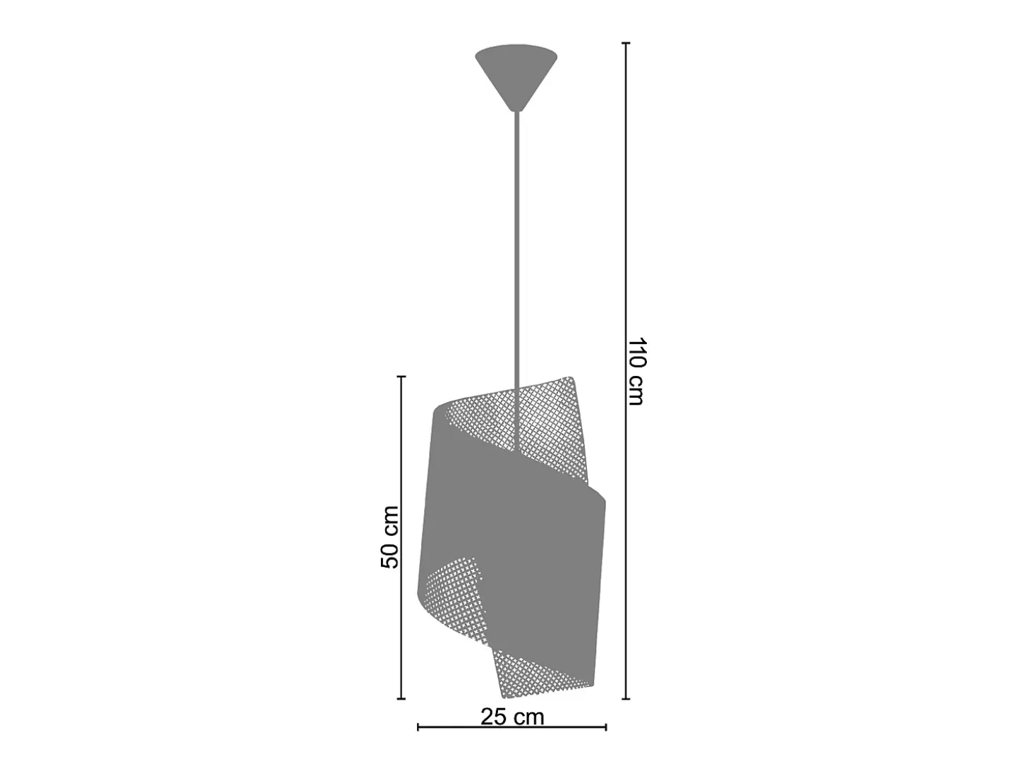 Suspensión TOSEL ,metal,violeta ,A110xD25xP25cm