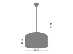 Suspensión TOSEL ,tela ,Negro ,A80xD35xP35 cm