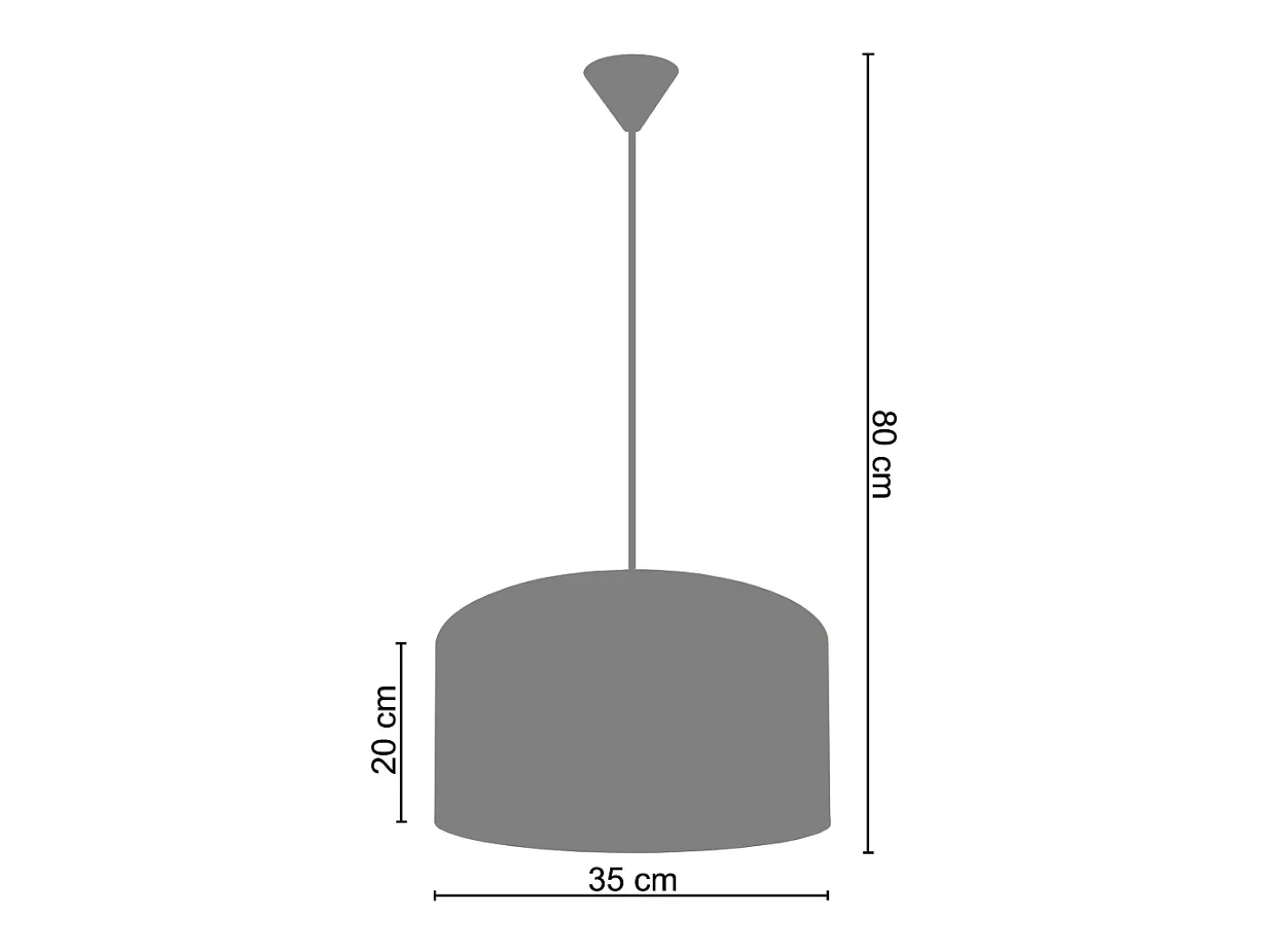 Suspensión TOSEL ,tela ,Negro ,A80xD35xP35cm