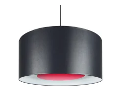 TOSEL Lámpara Suspendida^Suspensión ,tela ,Negro ,A80xD35xP35 cm Negro / Rojo