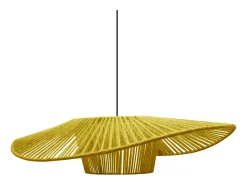 TOSEL Lámpara Suspendida^Suspensión ,tela,AMARILLO,A 70x D35xP40cm Amarillo claro