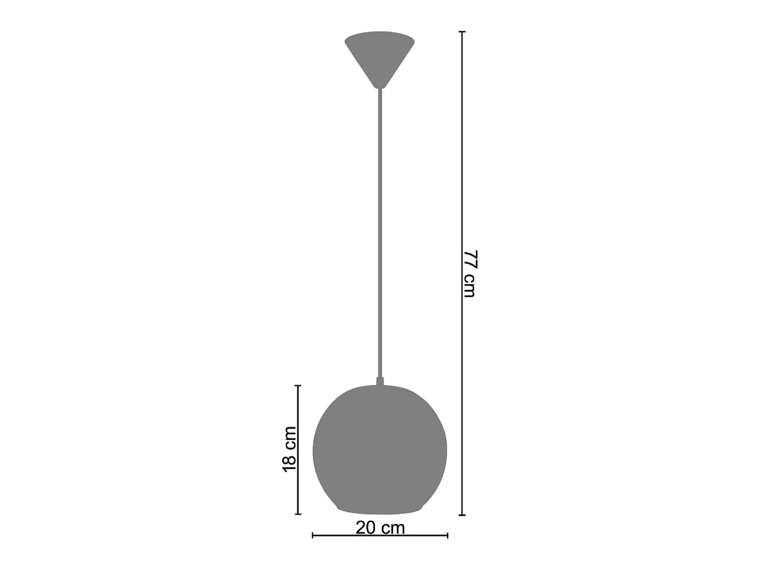 TOSEL Lámpara Suspendida^Suspensión ,vidrio,Aluminio,A 77xD 20x P 20cm Plateado