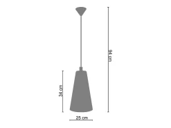 TOSEL Lámpara Suspendida^Suspensión ,vidrio,Aluminio ,A94x D25xP25cm Plateado
