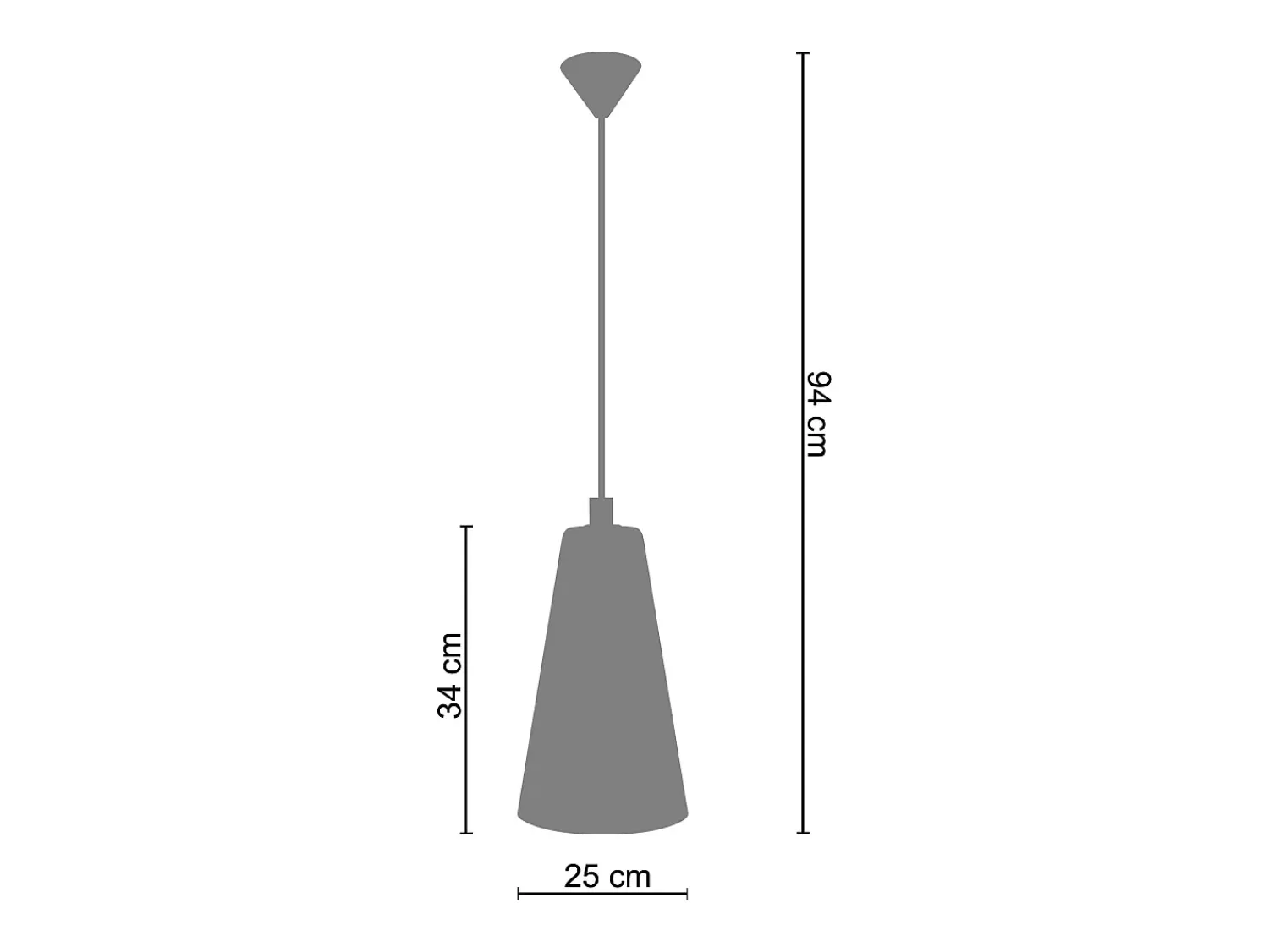 TOSEL Lámpara Suspendida^Suspensión ,vidrio,Aluminio ,A94x D25xP25cm Plateado
