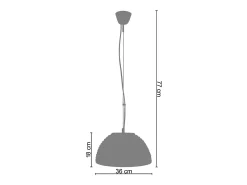 Suspensión TOSEL ,vidrio,AMARILLO,A 77xD36xP36cm