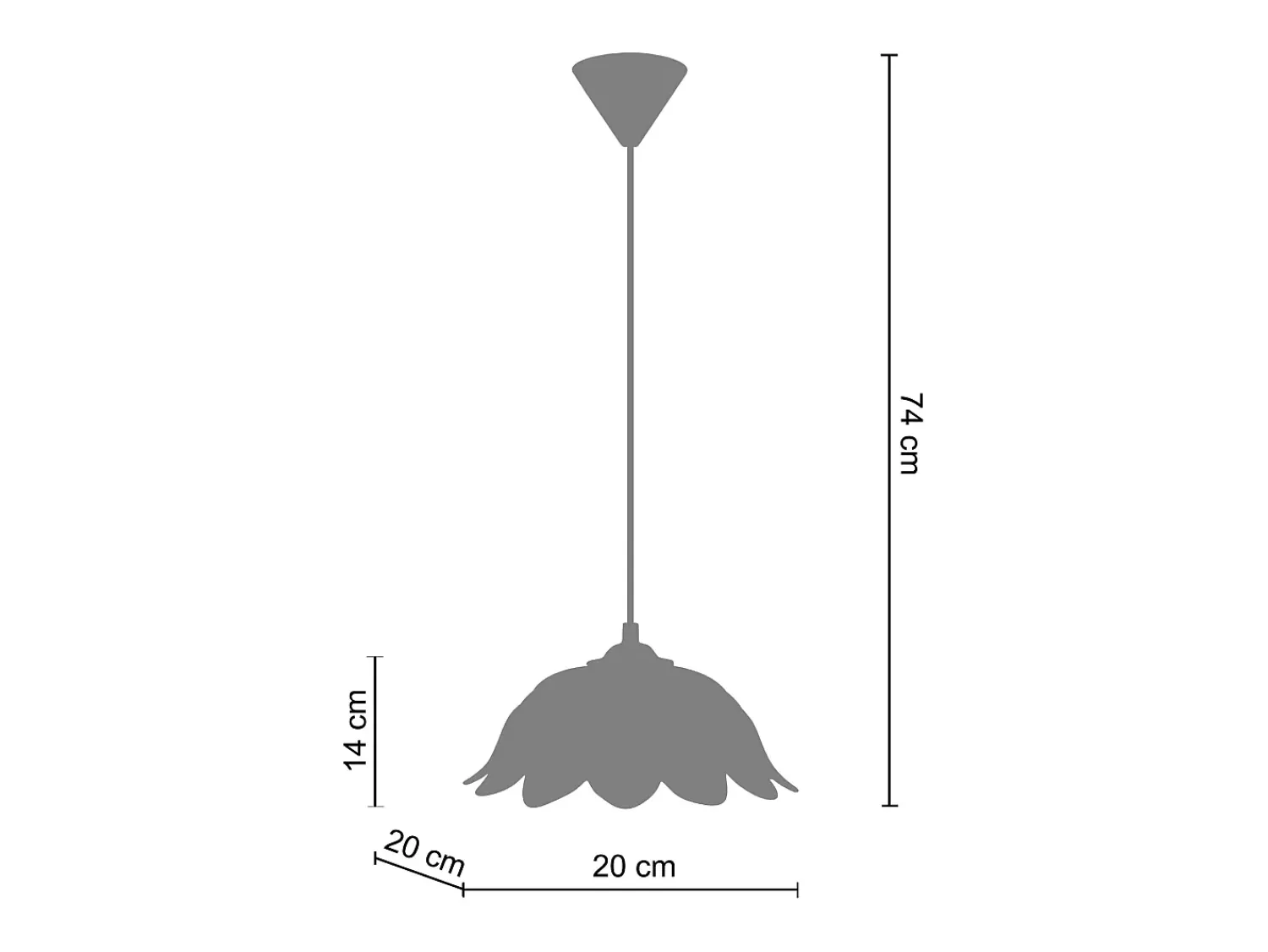 TOSEL Suspensión ,vidrio,,A74xD20xP20 cm Beige