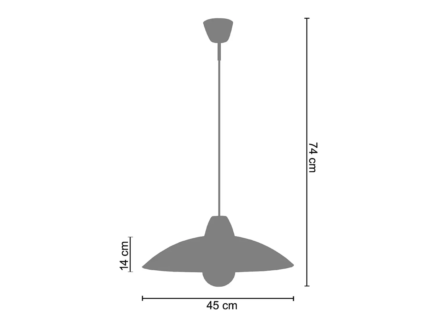 TOSEL Lámpara Suspendida^Suspensión ,vidrio, ,A74xD45xP45cm Blanco