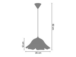 Suspensión TOSEL ,vidrio,Blanco,A80x D 35xP35cm
