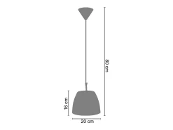 Suspensión TOSEL ,vidrio,Bronce ,A80xD 20xP20cm