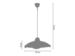 Suspensión TOSEL ,vidrio,Gris ,A 74xD 45x P 45cm