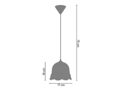 Suspensión TOSEL ,vidrio,Gris ,A80xD 17xP17cm