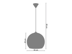Suspensión TOSEL ,vidrio,Gris ,A85xD 30xP30cm