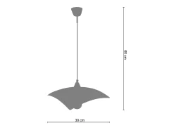 TOSEL Lámpara Suspendida^Suspensión ,vidrio, ,A60xD 30xP30cm Gris