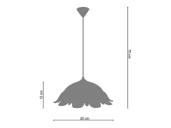 Suspensión TOSEL ,vidrio,Marrón, A 70xD35xP35cm