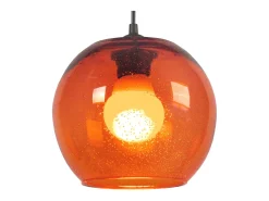 Suspensión TOSEL ,vidrio,Naranja, A 77xD20x P 20cm